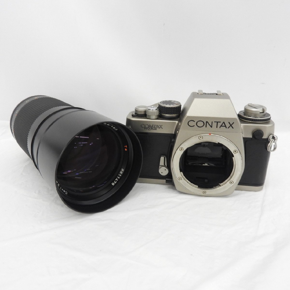 【ジャンク品】CONTAX コンタックス フィルム一眼レフカメラ S2 60周年記念モデル+Carl Zeiss Sonnar 180ｍｍ F2.8付き 11433060 1126_画像1