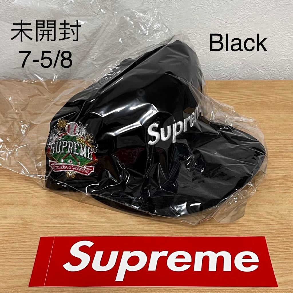 未開封 7-5/8 22fw Supreme Velour Box Logo New Era Black タグ