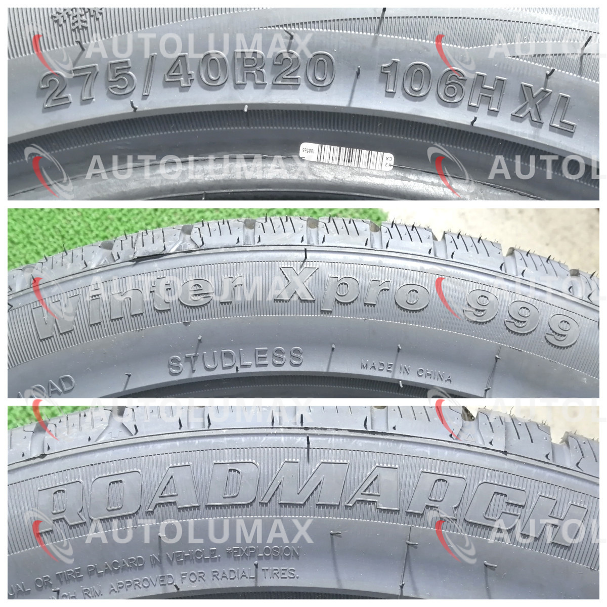 275/40R20 106H XL フロント 315/35R20 110V XL リア ROADMARCH Winter Xpro 999 新品 スタッドレスタイヤ 2本ずつセット 2023年製_画像3