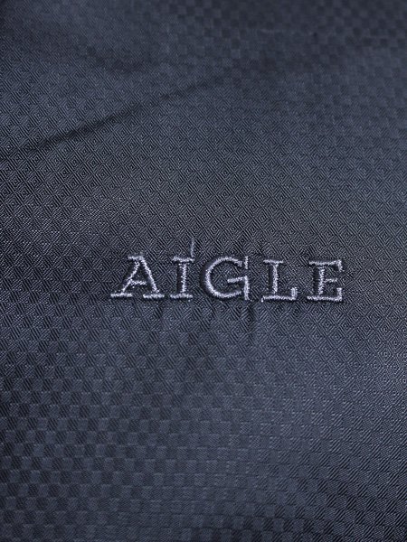 AIGLE エーグル ロゴ刺繍 アウトドア ダウンジャケット 黒 M_画像3