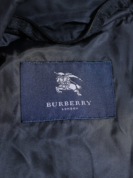 BURBERRY バーバリーロンドン 三陽商会正規品 フード付 ジップ デザイン ハーフコート 黒 L_画像3