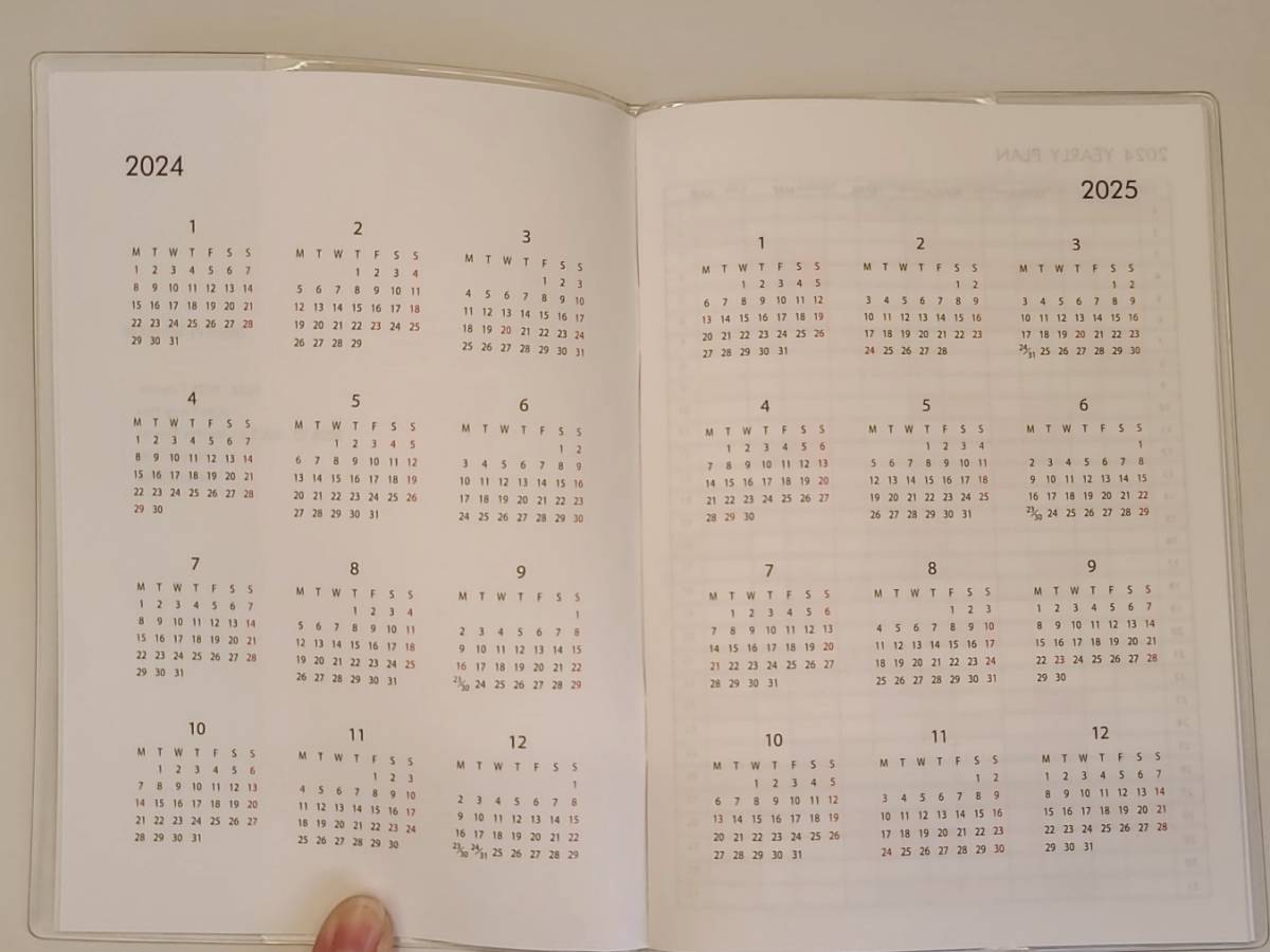 2024年　手帳　スケジュール帳　B6　年間計画表　月間　メモ_画像3