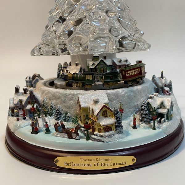 [ ultimate rare * beautiful goods ] Thomas * gold ke-doThomas Kinkade Christmas tree illumination 8 bending. Christmas Carol 