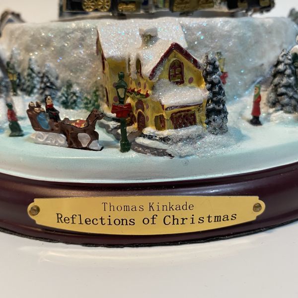 [ ultimate rare * beautiful goods ] Thomas * gold ke-doThomas Kinkade Christmas tree illumination 8 bending. Christmas Carol 