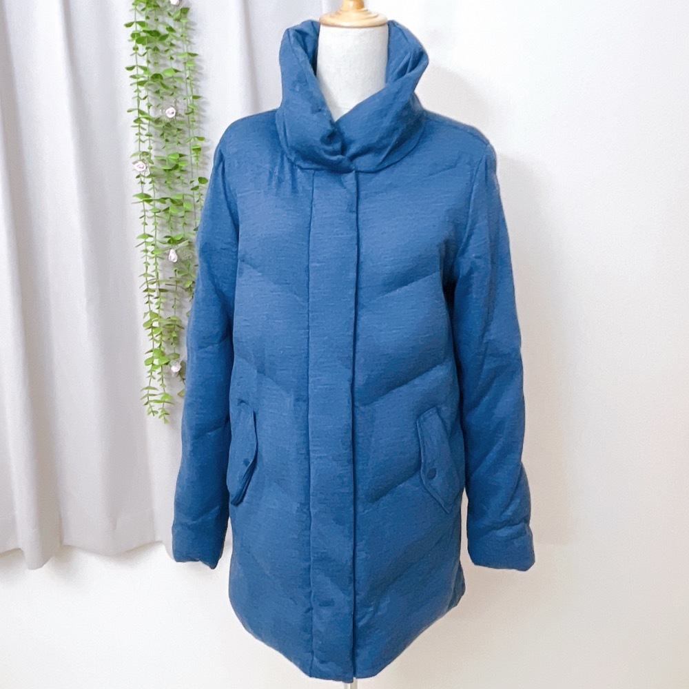 YH0199 popular goods cut GAP Gap lady's down jacket long sleeve popular M blue plain fine quality volume winter 
