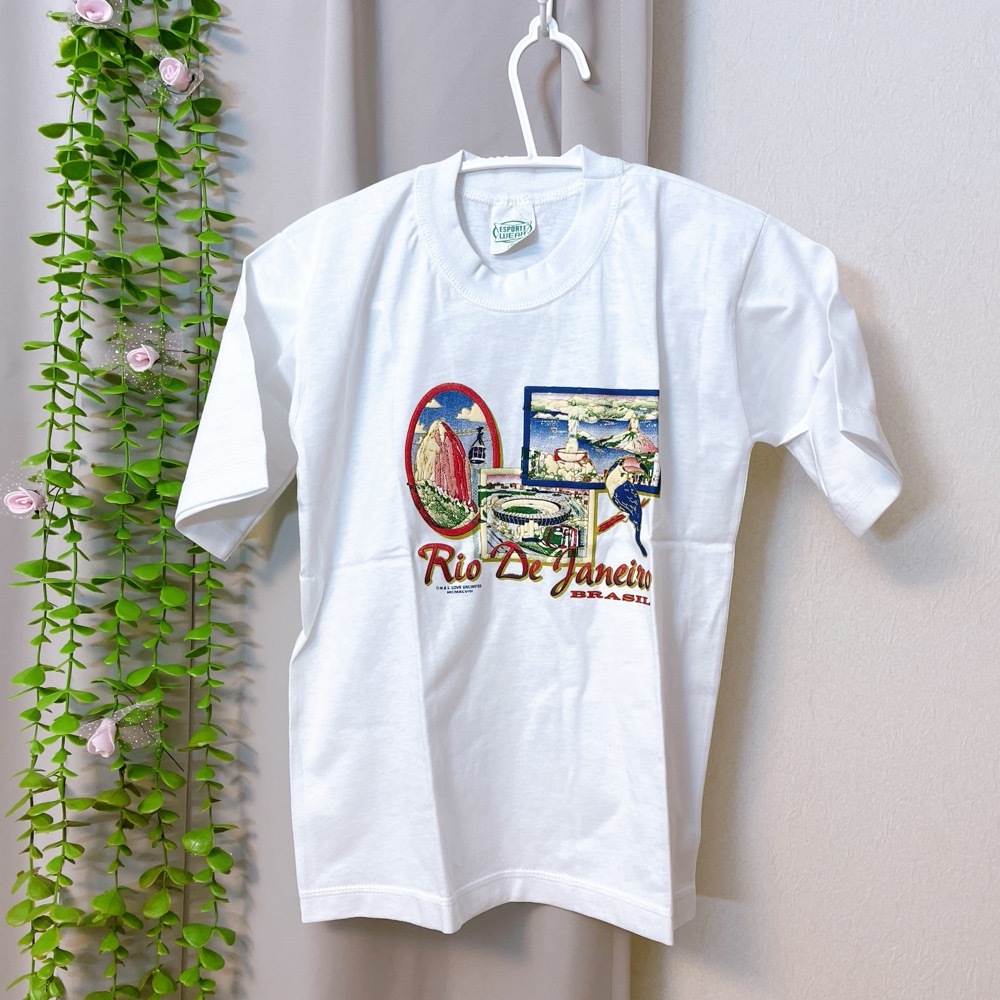 YH0231 極美品◎ ’ レディース Tシャツ 半袖 クラシック F 白 プリント ヴィンテージ 人気 春夏 リオデジャネイロ _画像1