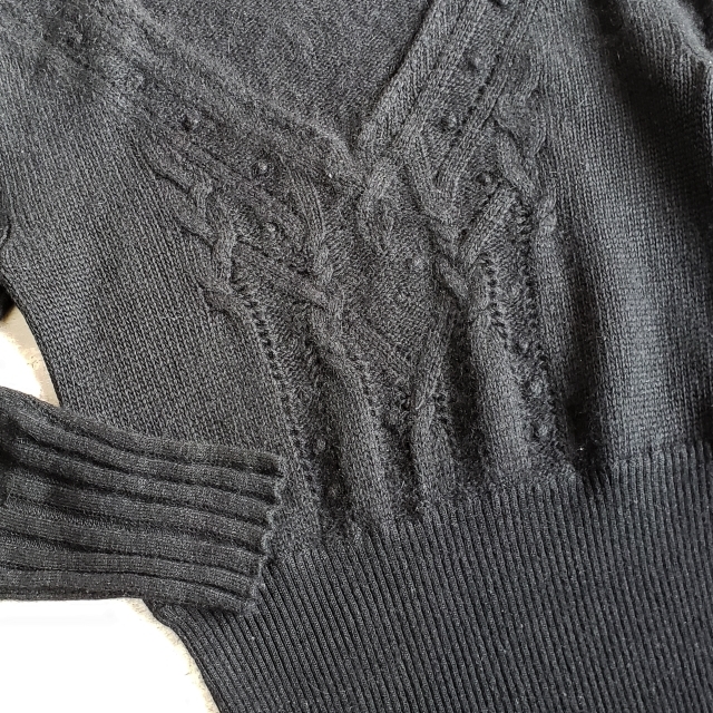 D&G ドルチェ＆ガッバーナ アンゴラ混 Vネック セーター M イタリア製 ブラック DOLCE & GABBANA_画像7