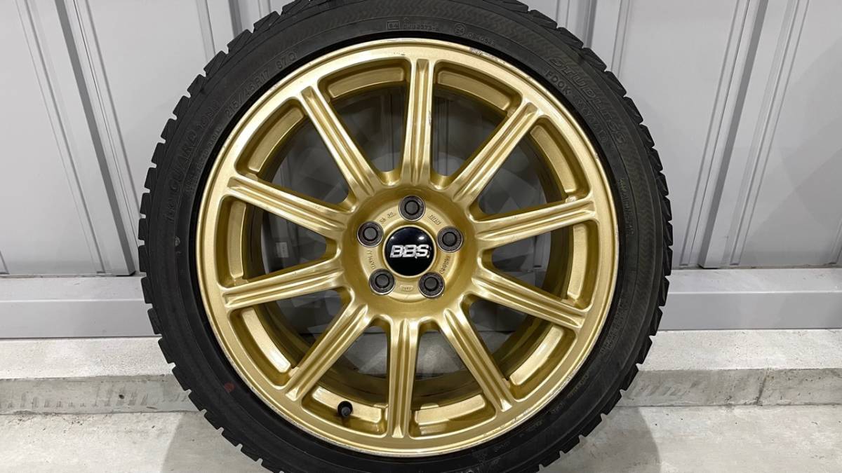 インプレッサ WRX STI GDB 純正オプション BBS 鍛造ホイール 5穴 PCD100 7.5J +53 4potブレンボ対応 レガシィ BP BL フォレスター SG 中古_4本目