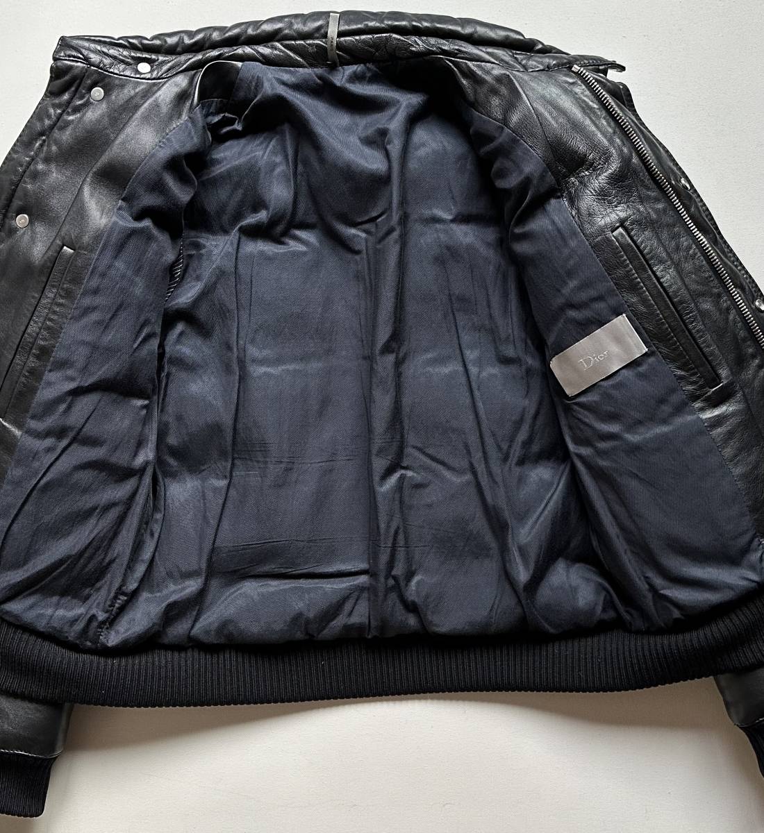 Dior HOMME 08AW レザーダウンライダースブルゾン44極美品_画像5