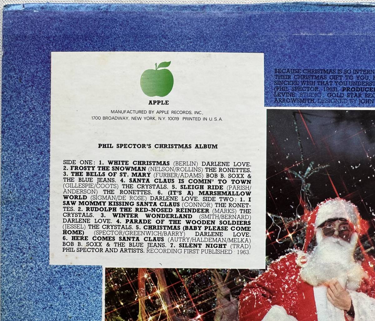 Appleレコード PHIL SPECTOR,S『 CHRISTMAS ALBUM 』US盤 SW 3400 美品_画像6