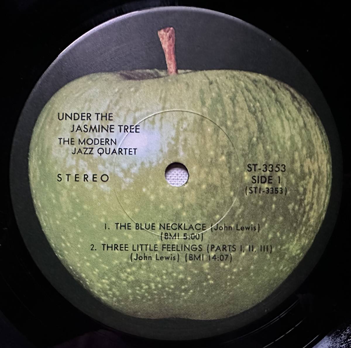 Appleレコード THE MODERN JAZZ QUARTET『 UNDER THE JASMIN TREE 』US盤 ST 3353 極美品_画像3