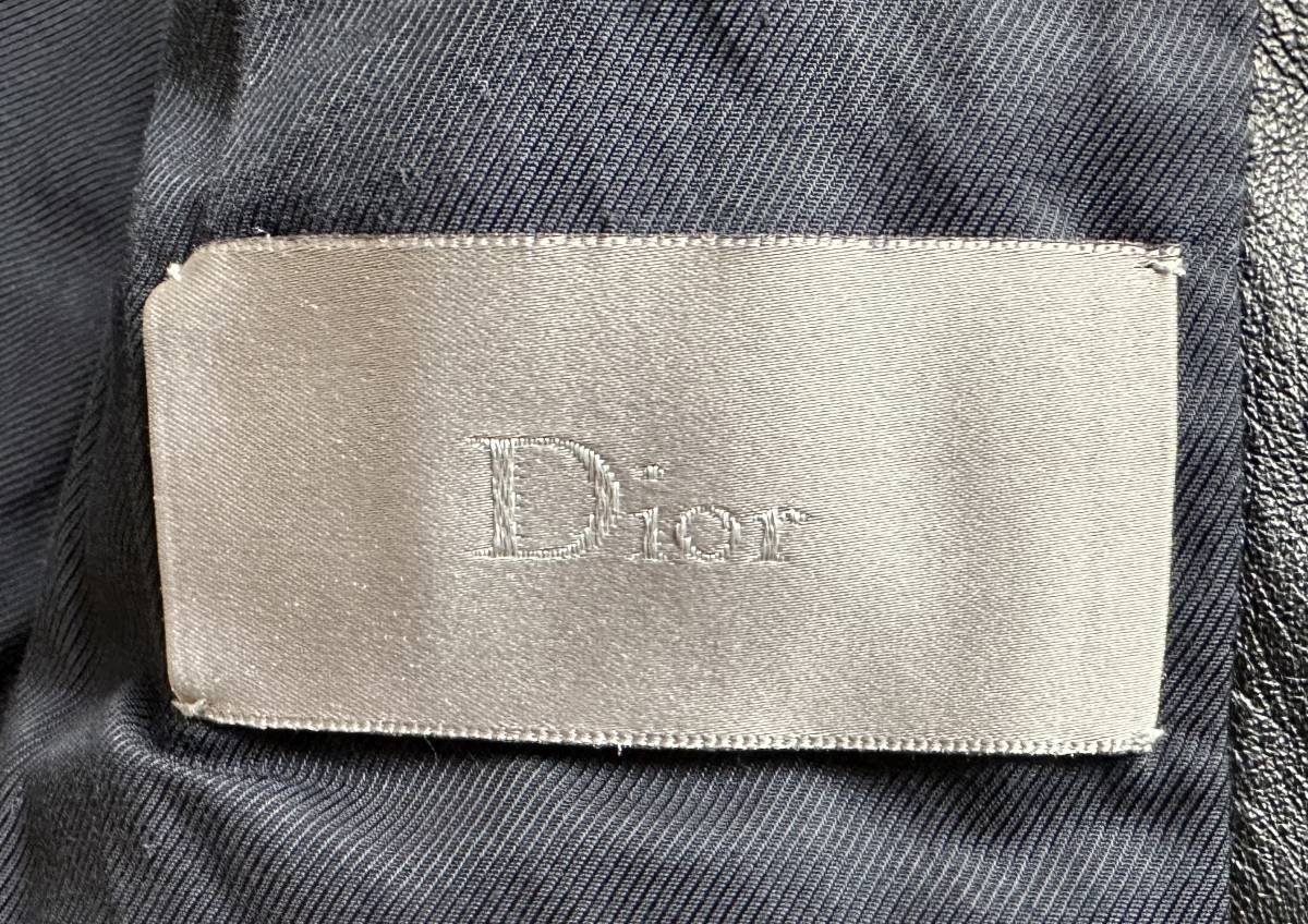 Dior HOMME 08AW レザーダウンライダースブルゾン44極美品_画像9