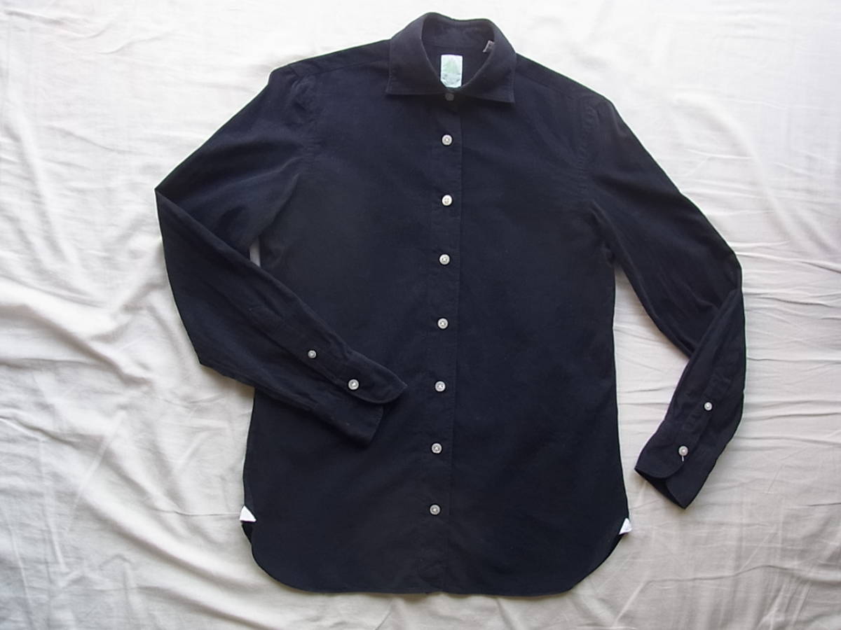 Finamorefina leak Est ne-shon special order small corduroy material Semi-wide color shirt size 40 MADE IN ITALY navy 