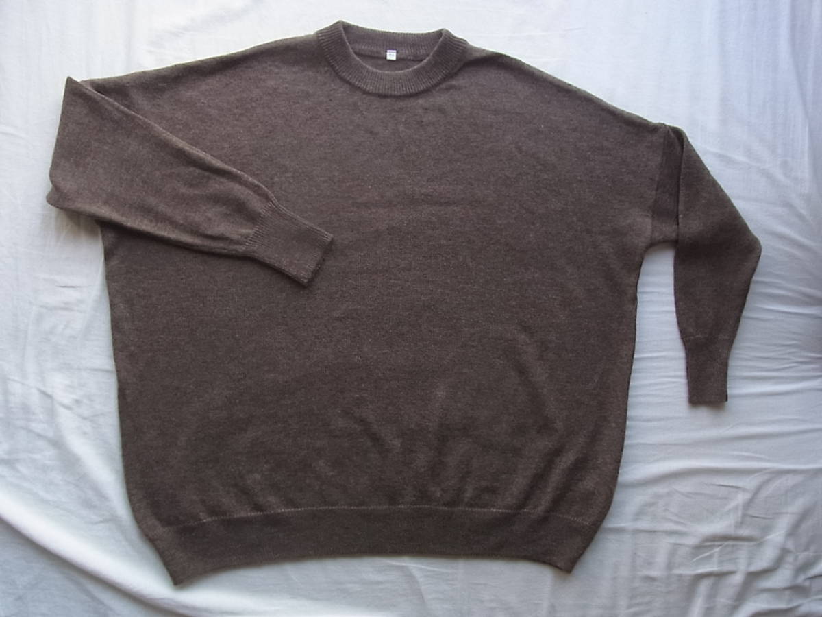 無印良品 ヤクウール混 オーバーサイズ クルーネックセーター サイズ M-L ブラウン系の画像1