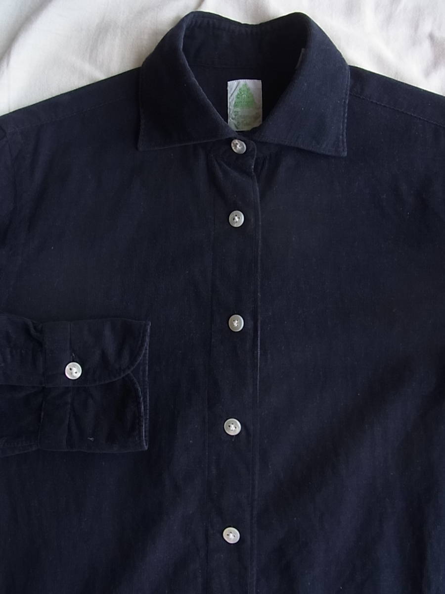 Finamorefina leak Est ne-shon special order small corduroy material Semi-wide color shirt size 40 MADE IN ITALY navy 