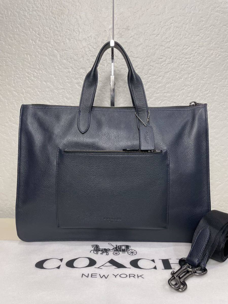 【極美品】定価6.9万円　コーチ　メンテ済み　COACH メンズ　ビジネス　レザー　バッグ　2way トート　ショルダー　ブリーフケース