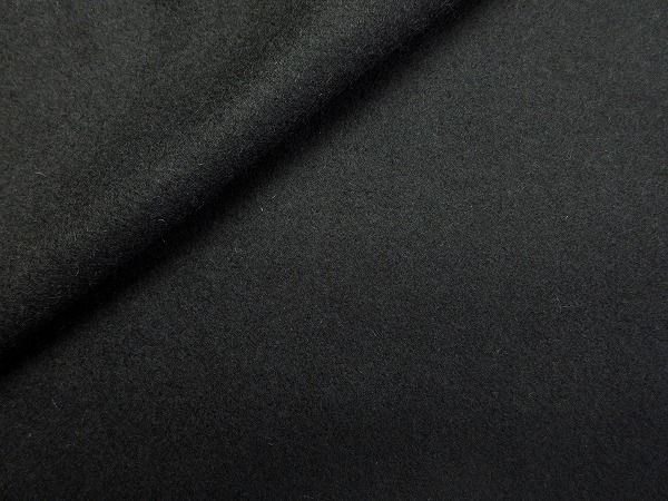 ウール100 メルトン 光沢 コート ポンチョ 厚地 巾150cm 長3m 黒[f914]@_画像2