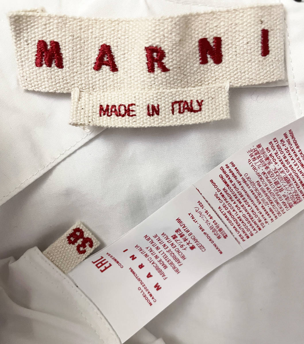 【東京より発送】MARNI マルニ バルーンスリーブ バックボタン シャツ / ブラウス ホワイト（サイズ 38）_画像9