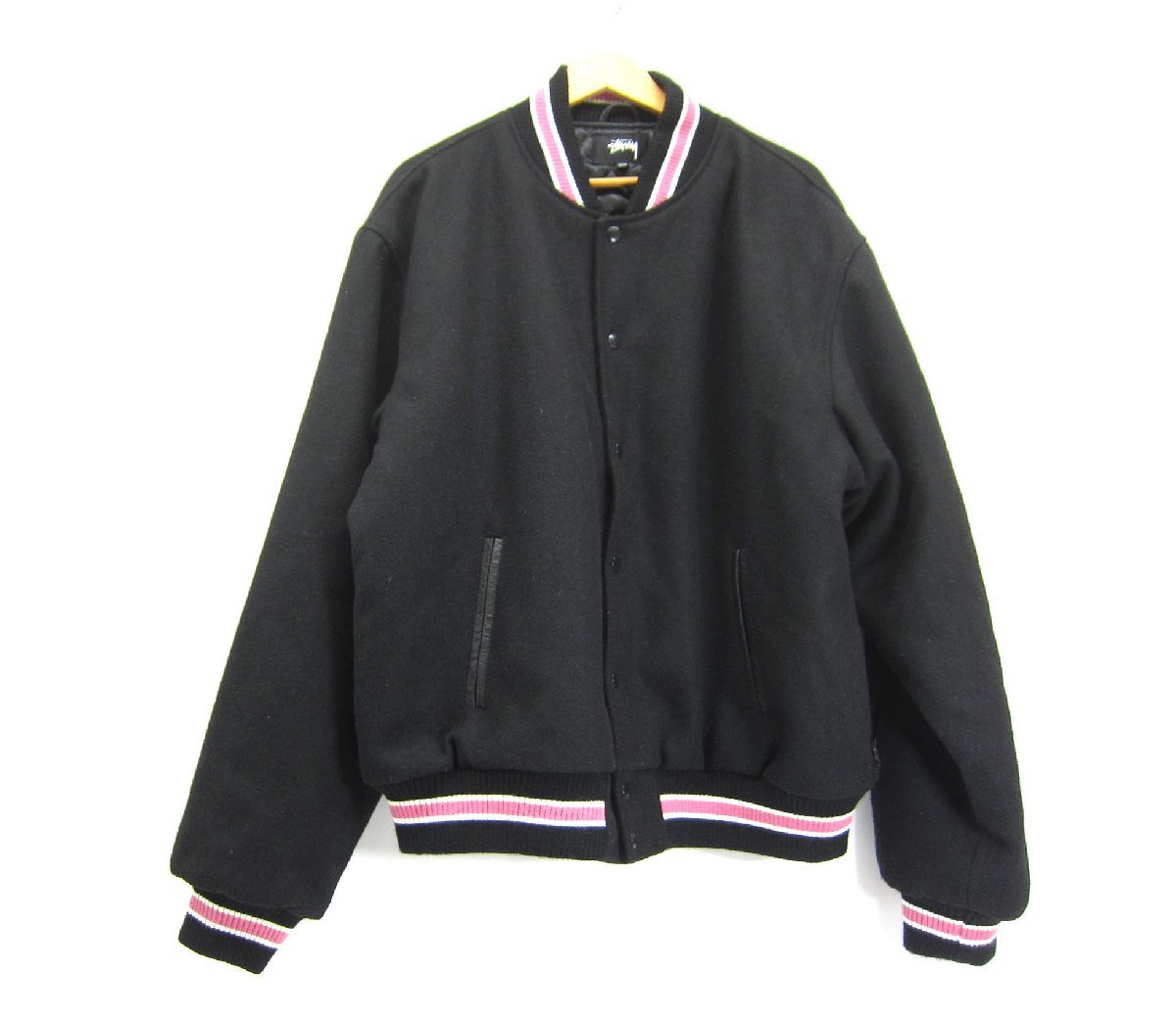 STUSSY ステューシー stussy s talk melton varsity jacket SIZE:XL メンズ スタジャン 衣類 □UF3996_画像1