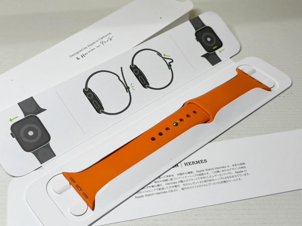 即決 Apple Watch HERMES 限定 オレンジ スポーツバンド 45mm 44mm