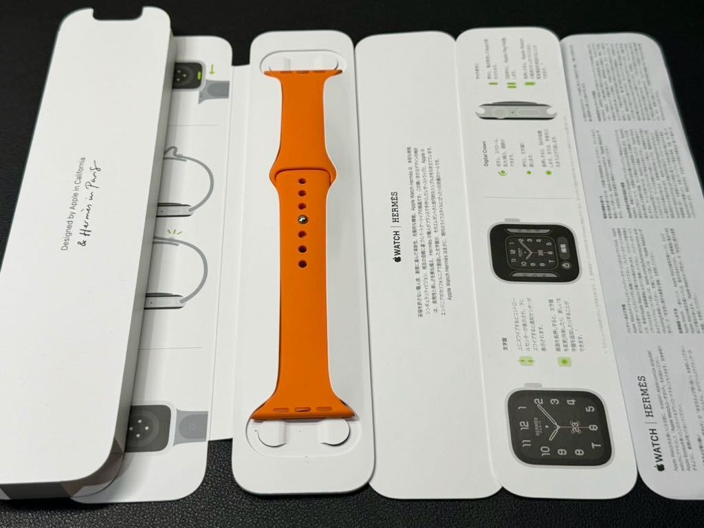 マストバイ Apple Watch HERMES 45mm 44mm オレンジスポーツバンド
