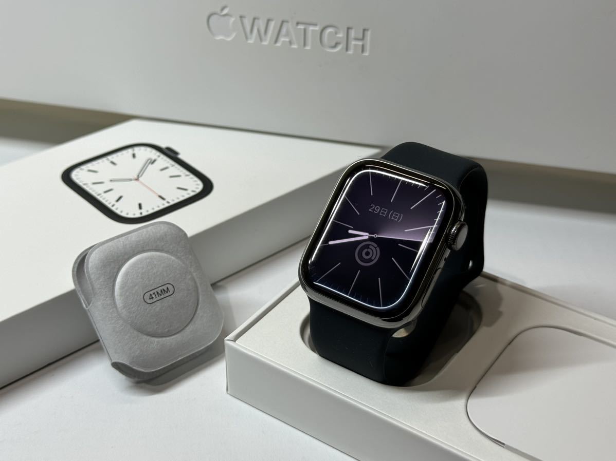 即決 美品 Apple Watch series7 41mm グラファイトステンレス アップル