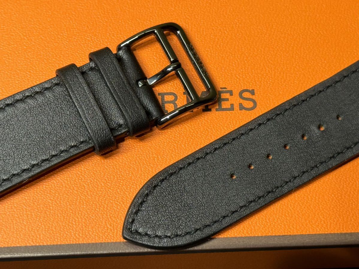 ☆即決 美品 Apple Watch Hermes 45mm 44mm ブラック 黒 シンプルトゥール レザーストラップ アップルウォッチ エルメス  レザーバンド 227