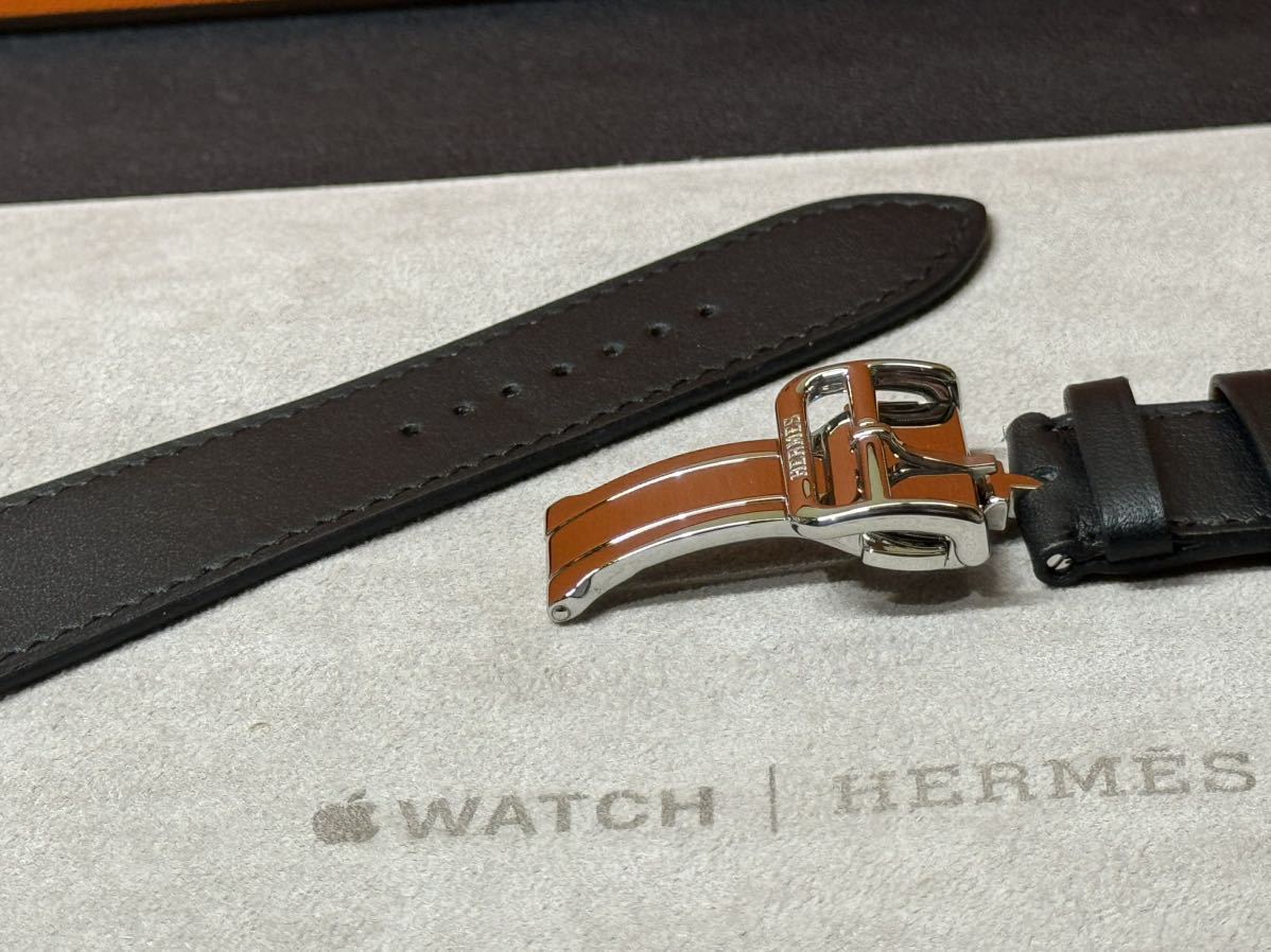 ☆即決 美品 Apple Watch HERMES 45mm 44mm 黒 ディプロイアントバックル エルメス アップルウォッチ Dバックル ブラック 286_画像8