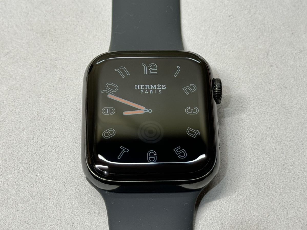 即決 Apple Watch series5 HERMES 44mm ブラック ステンレス 本体