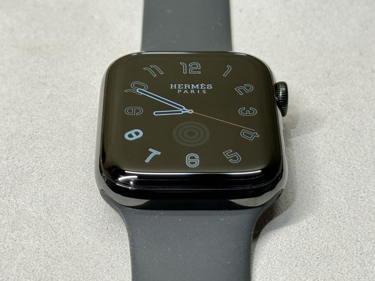即決 Apple Watch series5 HERMES 44mm ブラック ステンレス 本体