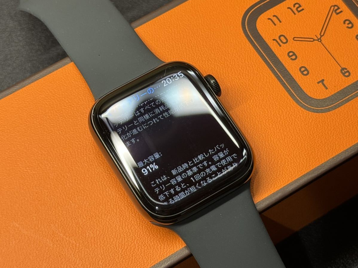 即決 美品 Apple Watch series6 HERMES 44mm ブラック ステンレス