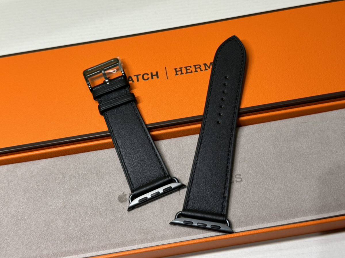 未使用 即決 Apple Watch Hermes 45mm 44mm ブラック 黒 シンプル