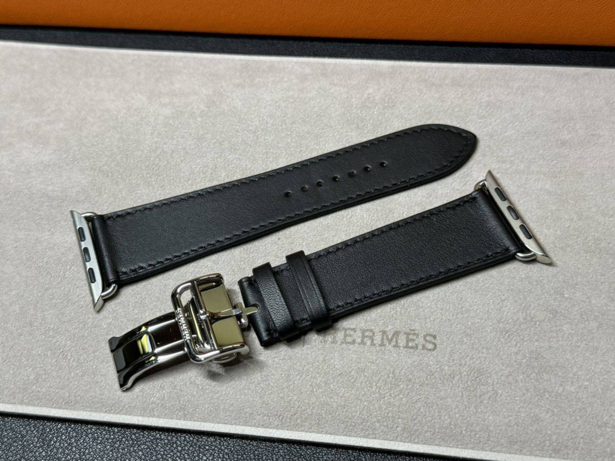 ☆即決 美品 Apple Watch HERMES 45mm 44mm 黒 ディプロイアントバックル エルメス アップルウォッチ Dバックル ブラック 286_画像3