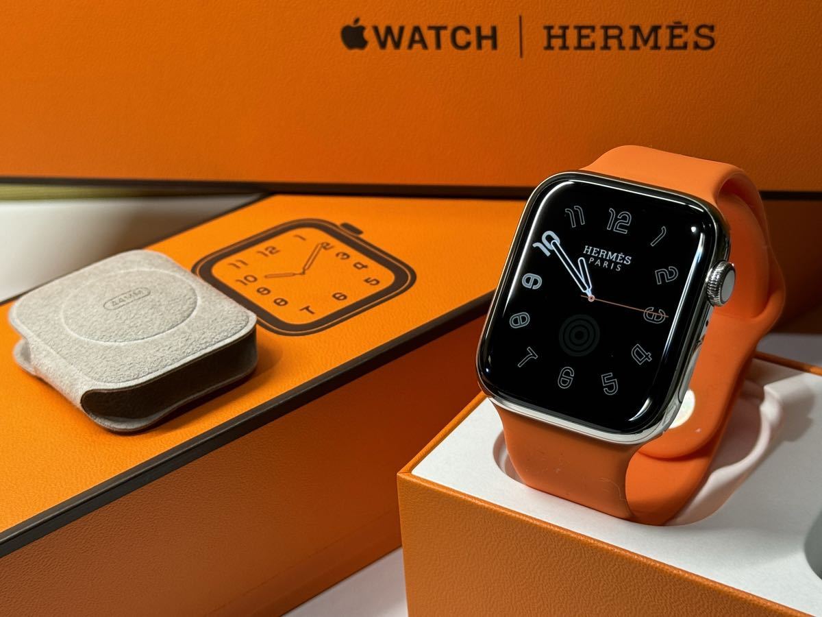 ☆即決 Apple watch エルメス シリーズ5 アップルウォッチ HERMES Series5 44mm 心電図 ステンレス GPS+Cellular 352_画像1