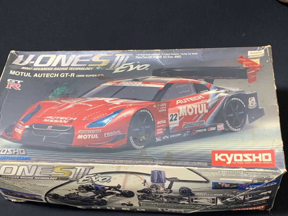 京商　1/10　v-one s3evo motul　スカイラインGT-R　2008　super gt 　未組立　箱ボロ　現状品_画像1