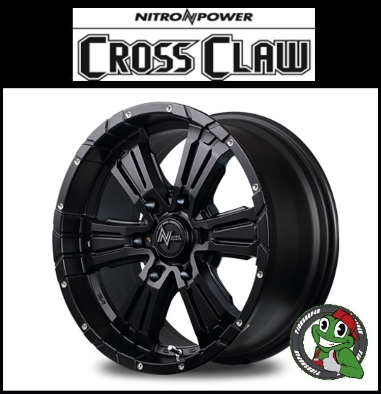 1本から送料無料 NITRO POWER ナイトロパワー CROSS CLAW クロスクロウ 17x6.5J 6/139.7 セミグロスブラック ハイエース キャラバン 4WD_画像1