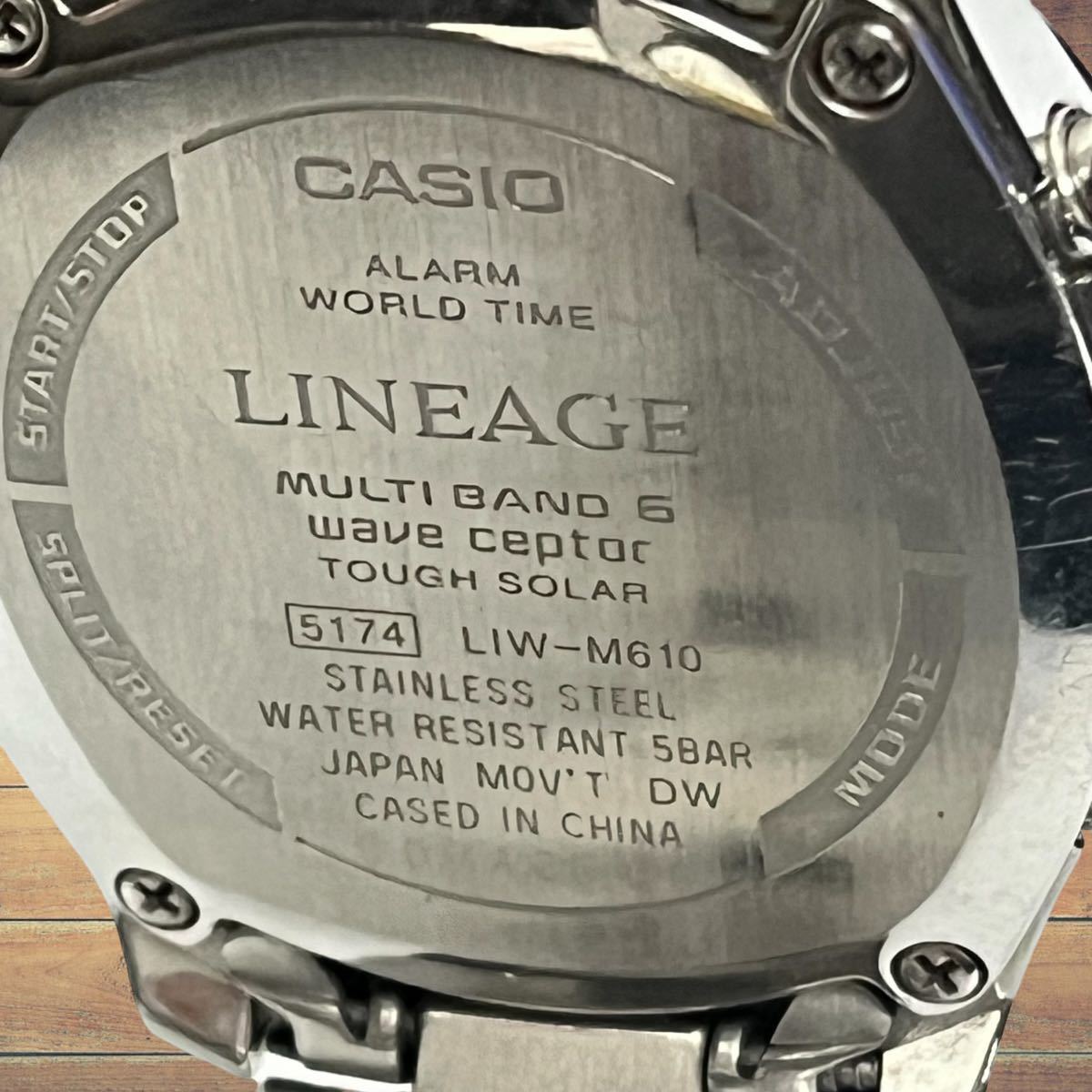 CASIO / カシオ LINEAGE リニエージ メンズ腕時計 LIW-M610 タフソーラー デイト 電波 クロノグラフ ネイビー文字盤 _画像5