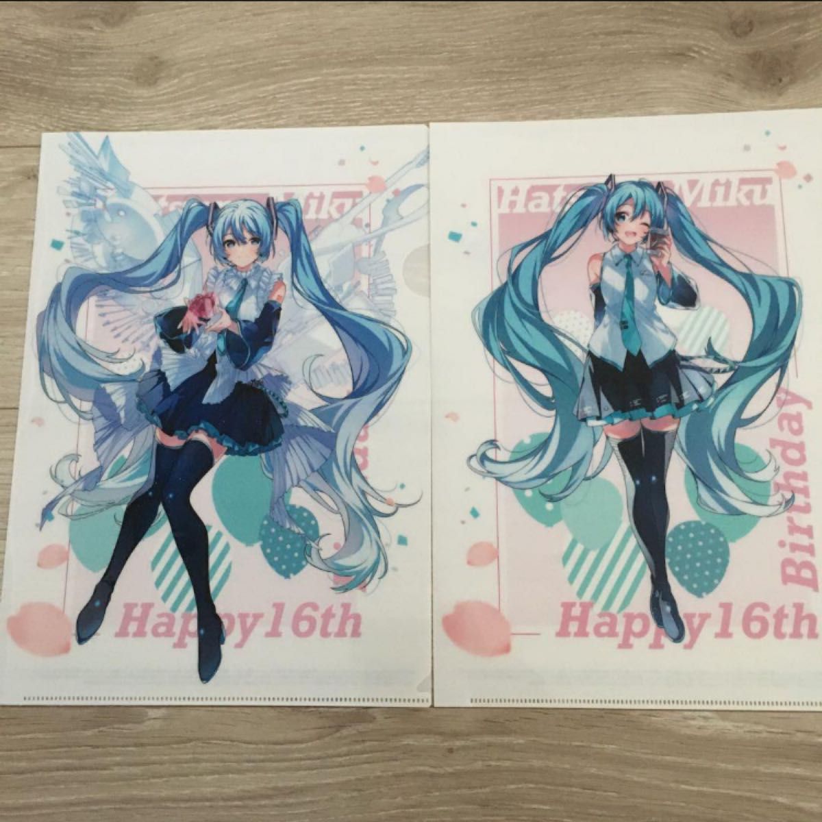 初音ミク　ローソン　A4クリアファイル　2点