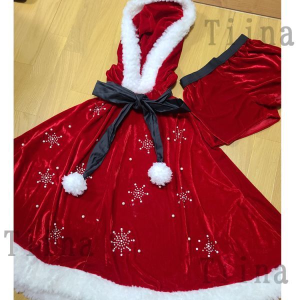 マント サンタ コスプレ サンタクロース 衣装 ファー 可愛い 綺麗 レディース サンタコス セクシー クリスマス_画像5