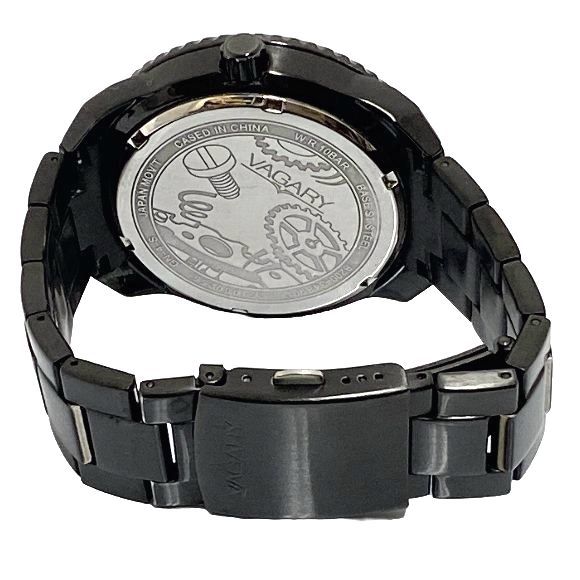 G7992【ヴァガリー】8200-348901 自動巻き ブラック文字盤 メンズ腕時計 VAGARY 動作品_画像8