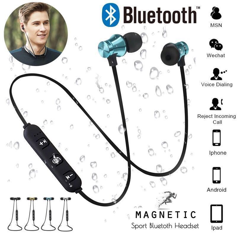 Bluetooth　イヤホン　ワイヤレスイヤホン iPhone　アンドロイド　対応 イヤホンマイク 両耳　USB 充電 高音質 重低音 ブルー 青_画像1