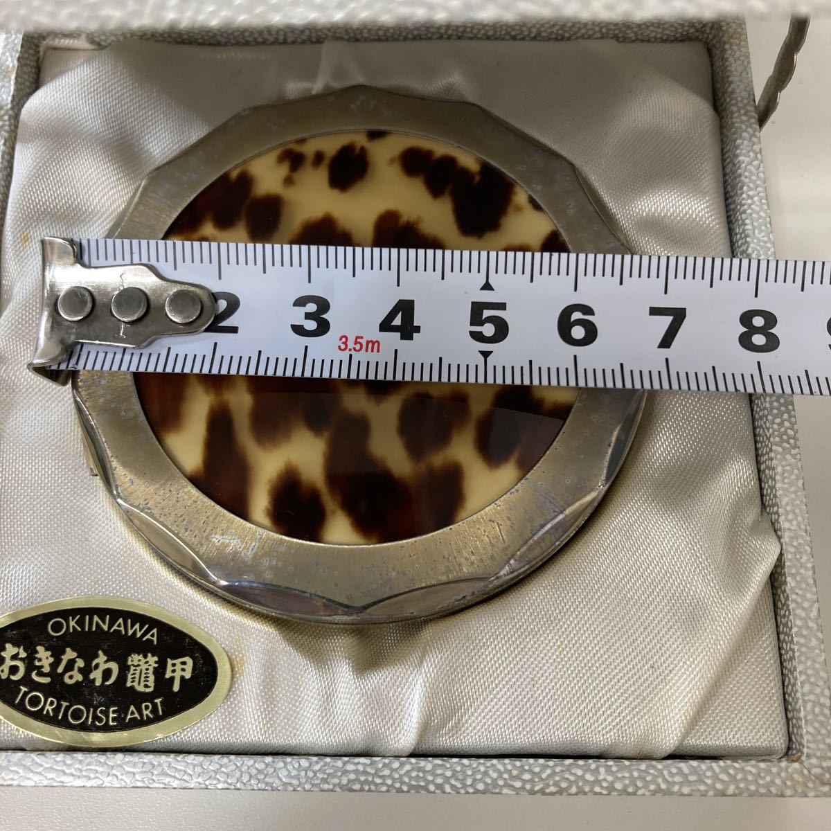  Okinawa tortoise shell compact mirror .... mirror case 