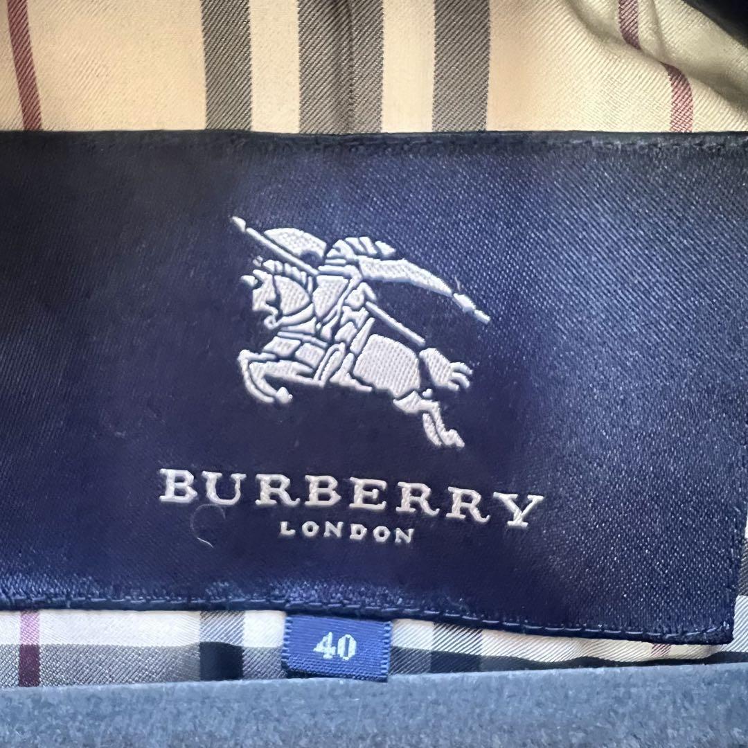 【良品】BURBERRY LONDON ミドル丈コート ベージュ 40 アンゴラ バーバリーロンドン L ベルト