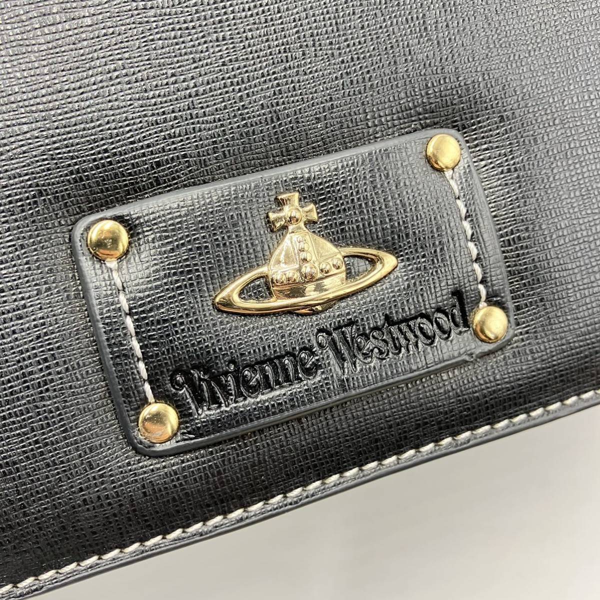 1円【激レア】Vivienne Westwood ヴィヴィアンウエストウッド オーブ ショルダーバッグ ボックス レザー 革 レディース ビジネス ゴールド _画像8