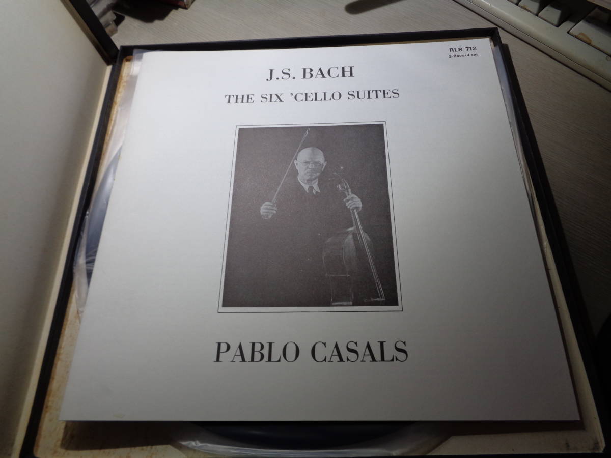 パブロ・カザルスのバッハ無伴奏チェロ組曲,PABLO CASALS/BACH:THE SIX CELLO SUITES(UK/HMV:RLS 712 NM 3LP BOX SET_画像2