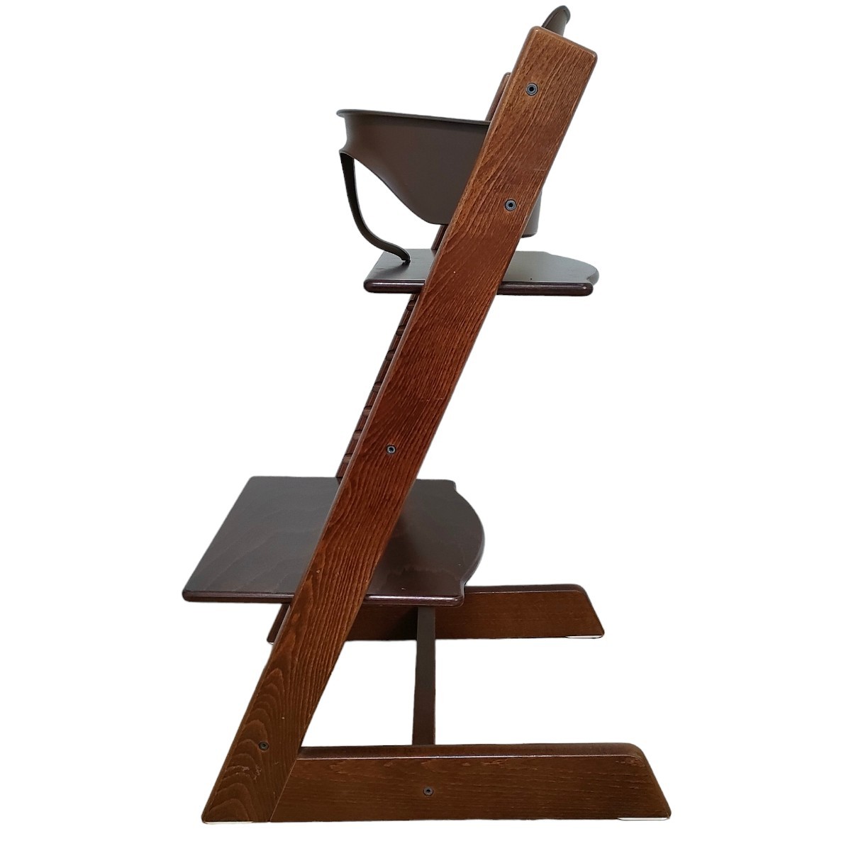 【綺麗】STOKKE ストッケ　TRIPPTRAPP トリップトラップ　木製ハイチェア　椅子　ブラウン　ベビーセット　　_画像4