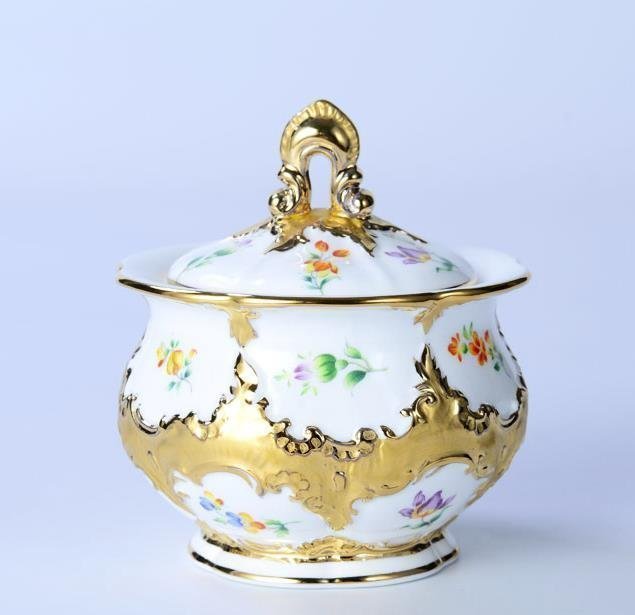 MEISSEN Meissen handmade teapot & cup & saucer & milk pot & sugar pot 15 point set Western-style tableware beautiful goods 
