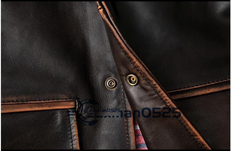 高品質 レザージャケット 馬革 カーコート 革ジャン ホースハイド 本革 ライダースジャケット メンズファッション コート ロング S～5XL_画像4