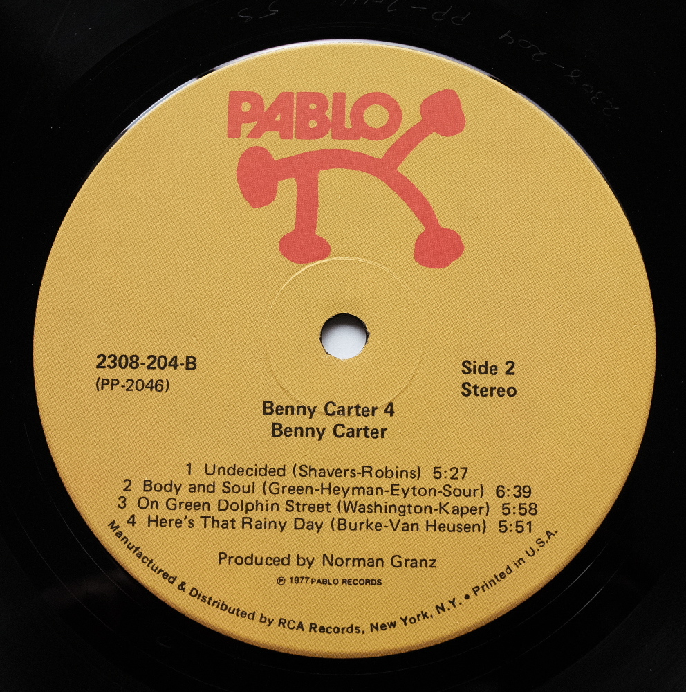 【 Pablo ・オリジナル盤 】★ Montreux '77 ・Benny Carter 4　 / Pablo Records　2308-204　 中古品 ★　_画像7