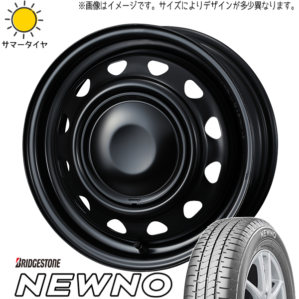 新品 ムーヴ ワゴンR NWGN 155/65R14 ブリヂストン ニューノ ウェッズ ネオキャロ 14インチ 4.5J +45 4/100 サマータイヤ ホイール 4本SET_画像1